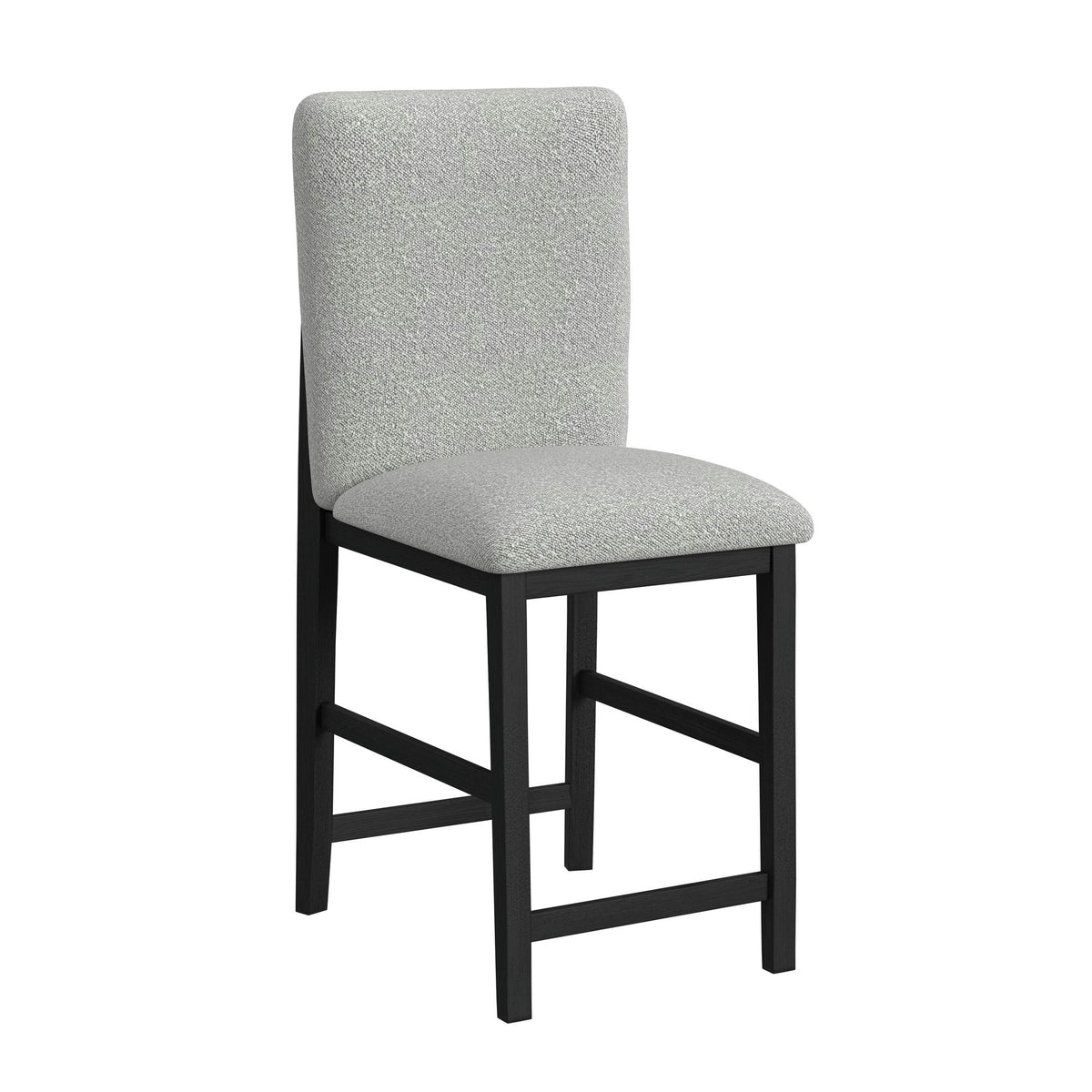 Portland - Square Back Fabric Barstool (Set of 2) - Gray / Black