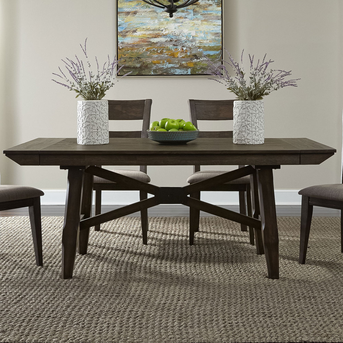 Double Bridge - Trestle Table Base - Dark Chestnut