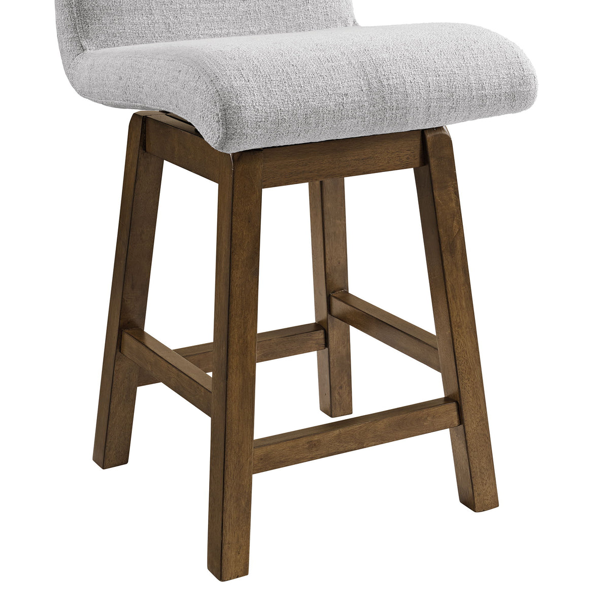 Carmela - Swivel Counter Chair (Set of 2) - Brown / Light Gray Linen