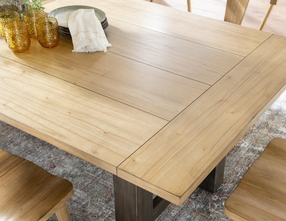 XXX's And OOO's - Trestle Dining Table - Amber And Cocoa