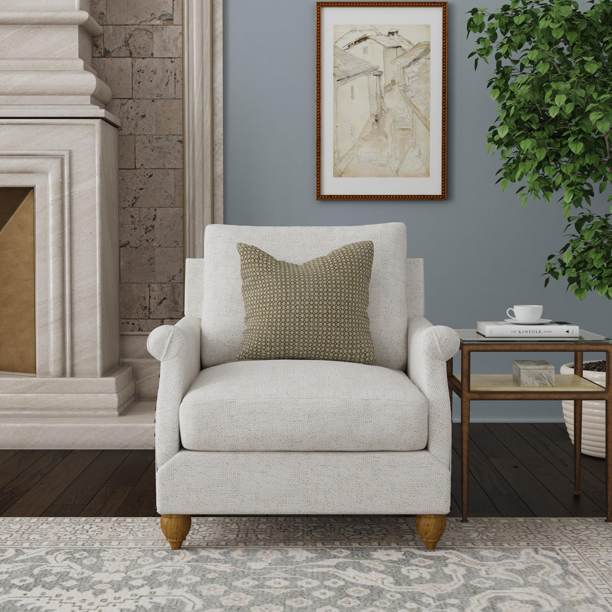 Veda - Fabric Chair With Nailhead Trim