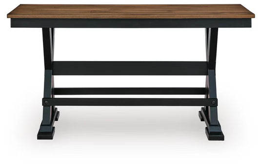 Wildenauer - Large Counter Dining Room Bench - Brown / Black