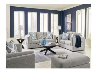 Evansley - 2 Pc. - Chair And A Half, Ottoman - Pewter