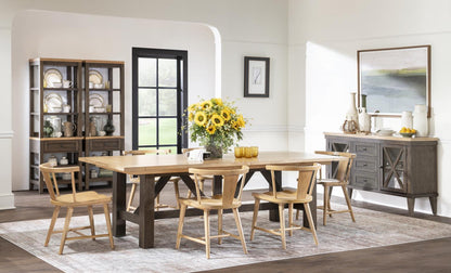 XXX's And OOO's - Trestle Dining Table - Amber And Cocoa