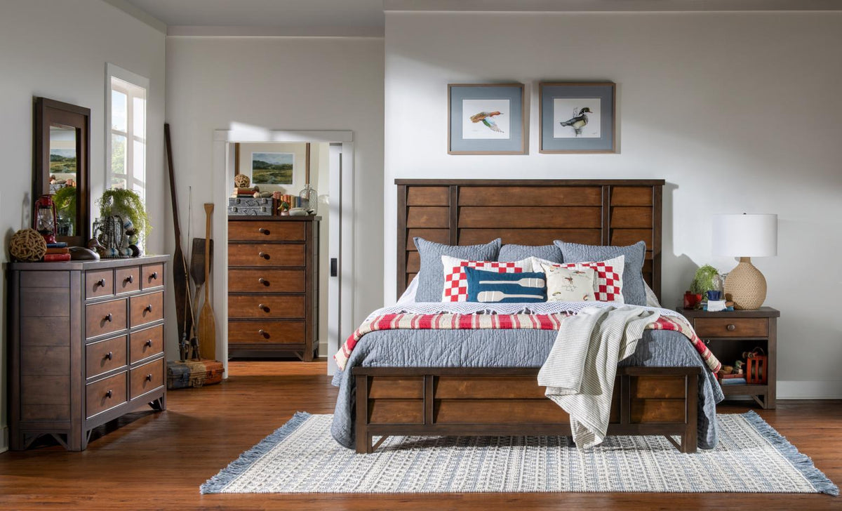 Lake House - Two Tone Open Nightstand - Pinecone And Dried Tobacco