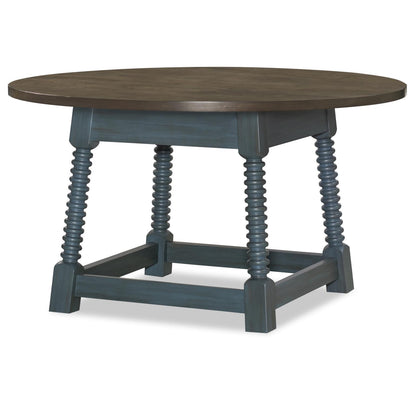 Lake House - Round Pedestal Table - Sea Glass And Dried Tobacco