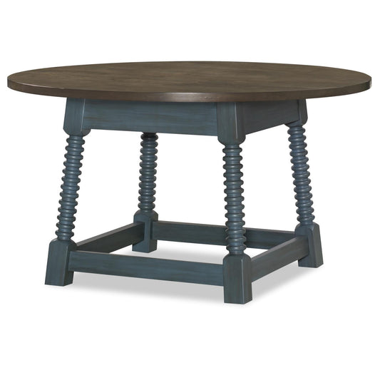 Lake House - Round Pedestal Table - Sea Glass And Dried Tobacco