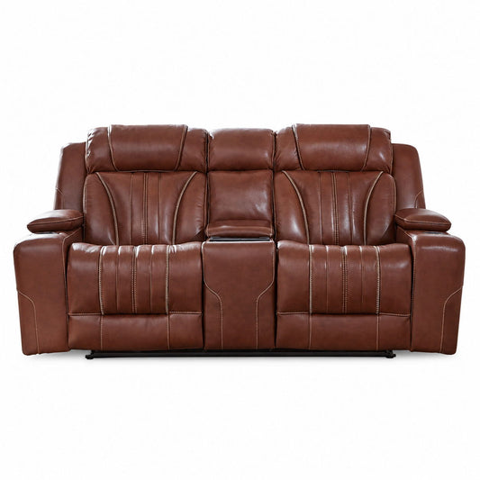 Caswell - Loveseat With Console P2 & ZG - Nature Chestnut