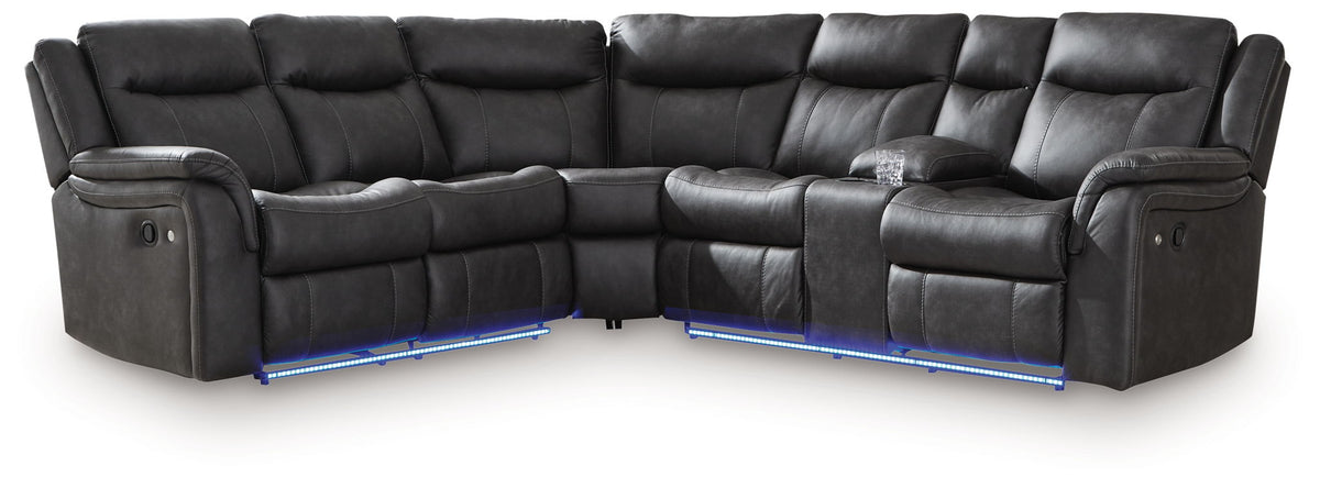 Sultan Meadow - 2-Piece Reclining Sectional - Carbon
