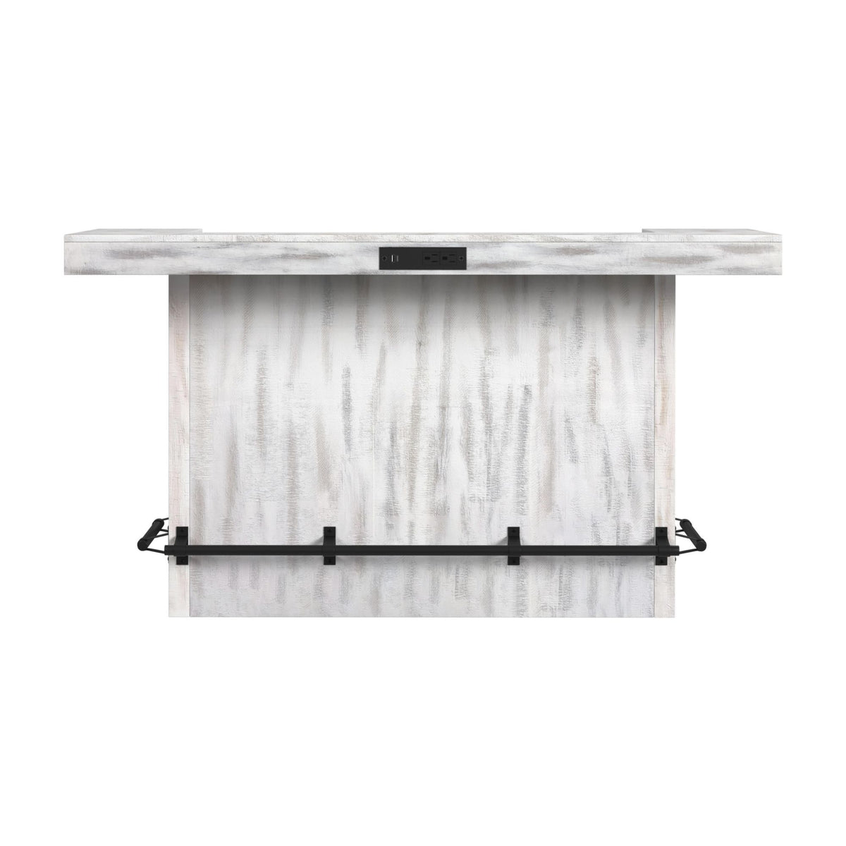 Rogen Rustic - Bar Table Top With USB And Power - Rustic White