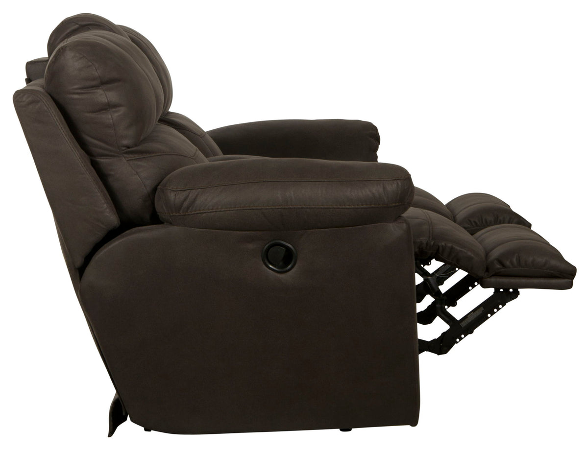 Atlas - Reclining Console Loveseat With Storage - Charcoal