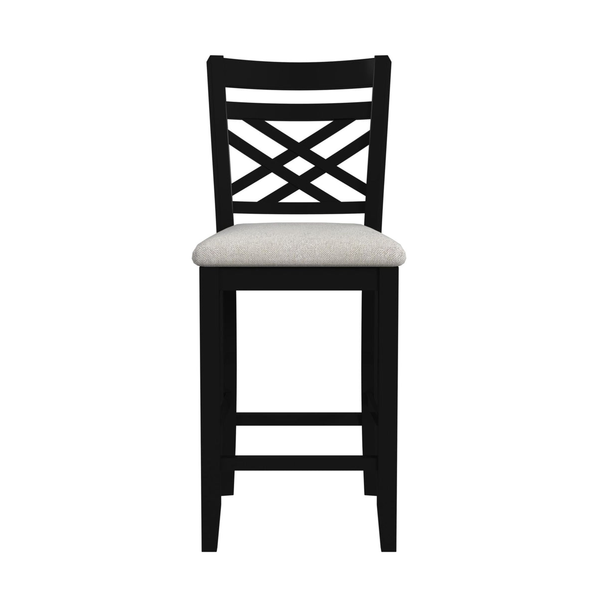 Brooks - 5 Piece Counter Set With Table And 4 Upholstered Seat & Wood Back Chairs - Medium Brown & Black