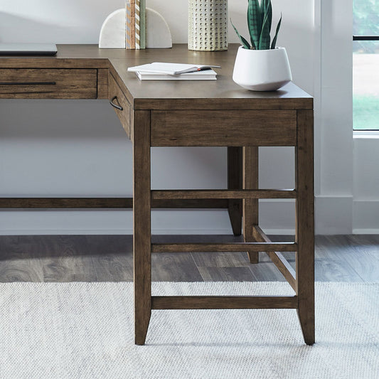 Shaker Lakes - L Writing Desk Right Return - Harvest Brown