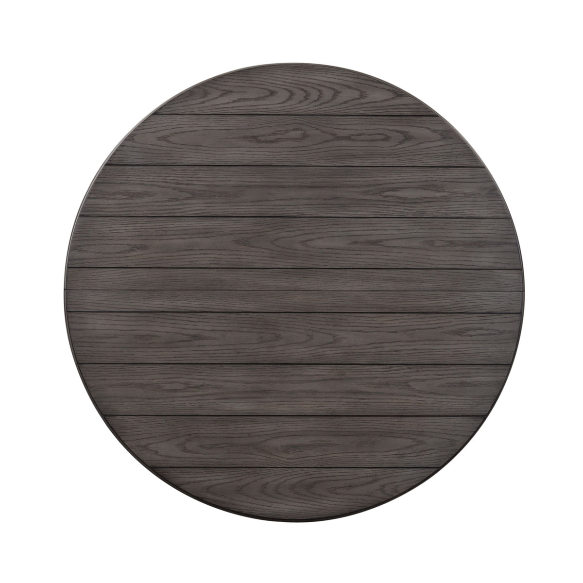 Allyson Park - Single Pedestal Table Top - Wirebrushed White / Charcoal