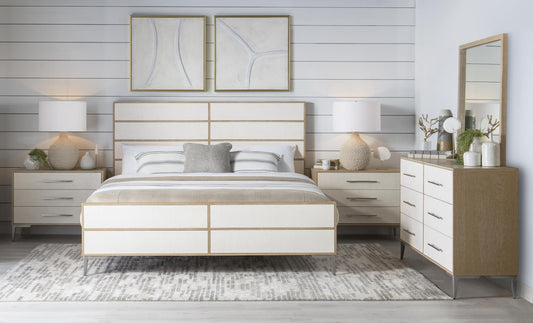 Biscayne - King / California King Rattan Panel Headboard - Malabar With Alabaster Fronts