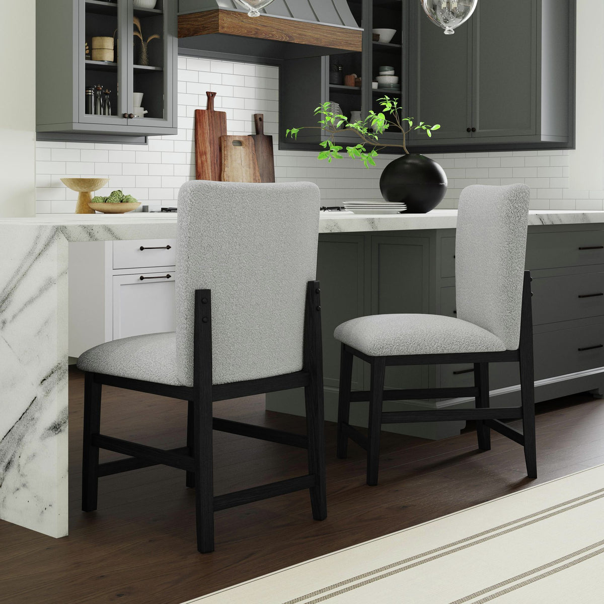 Portland - Square Back Counter Stool (Set of 2) - Black / Gray