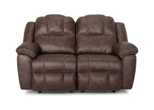 Brown leather reclining sofa on a white background