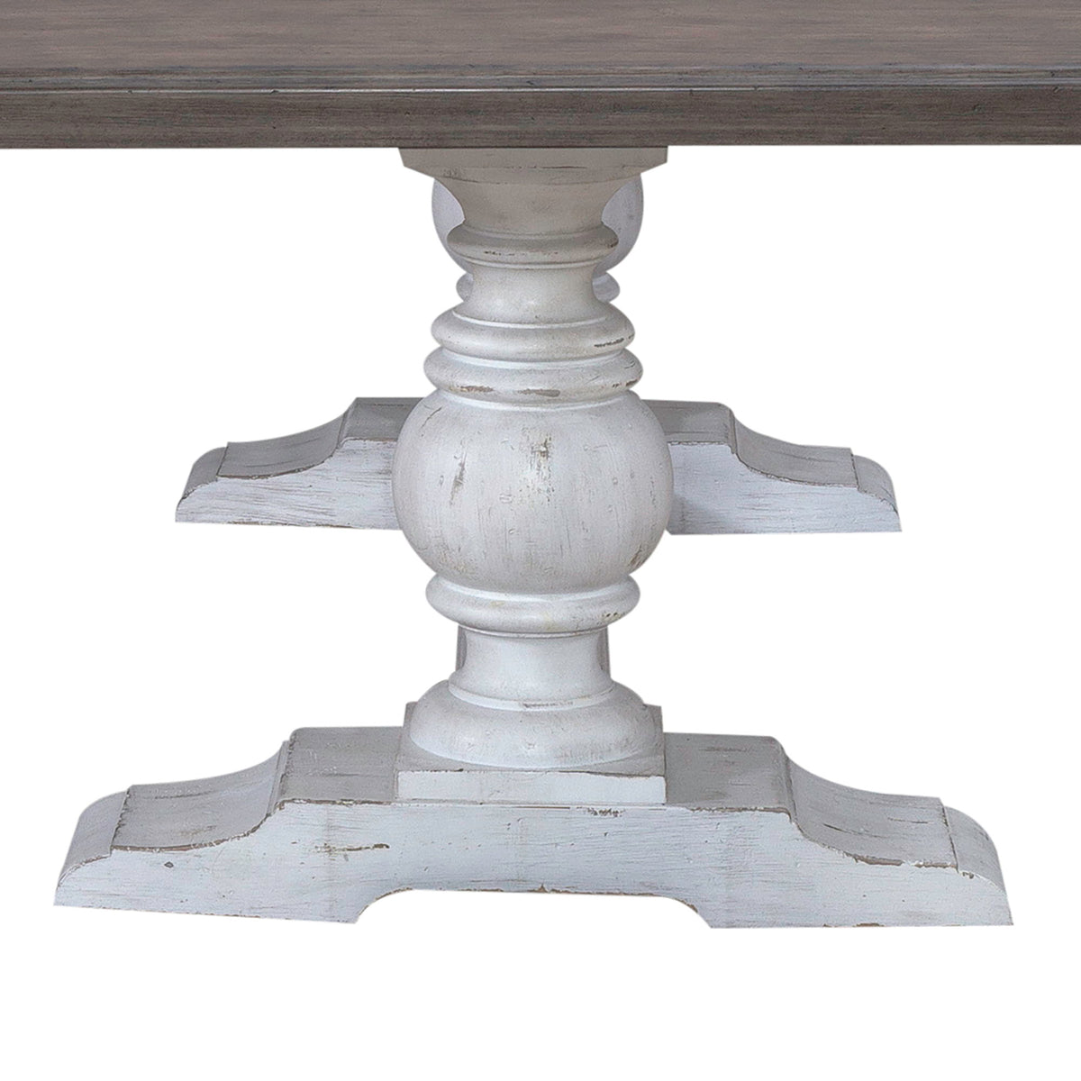 River Place - Trestle Table Base - Riverstone White & Tobacco