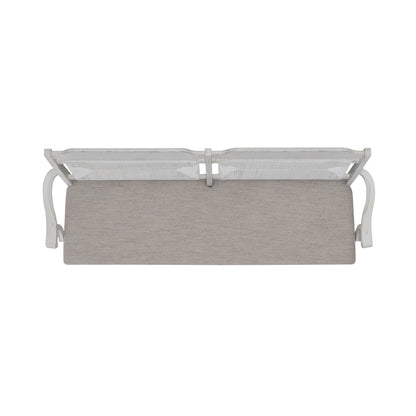 River Place - Panel Back Bench - Riverstone White & Tobacco