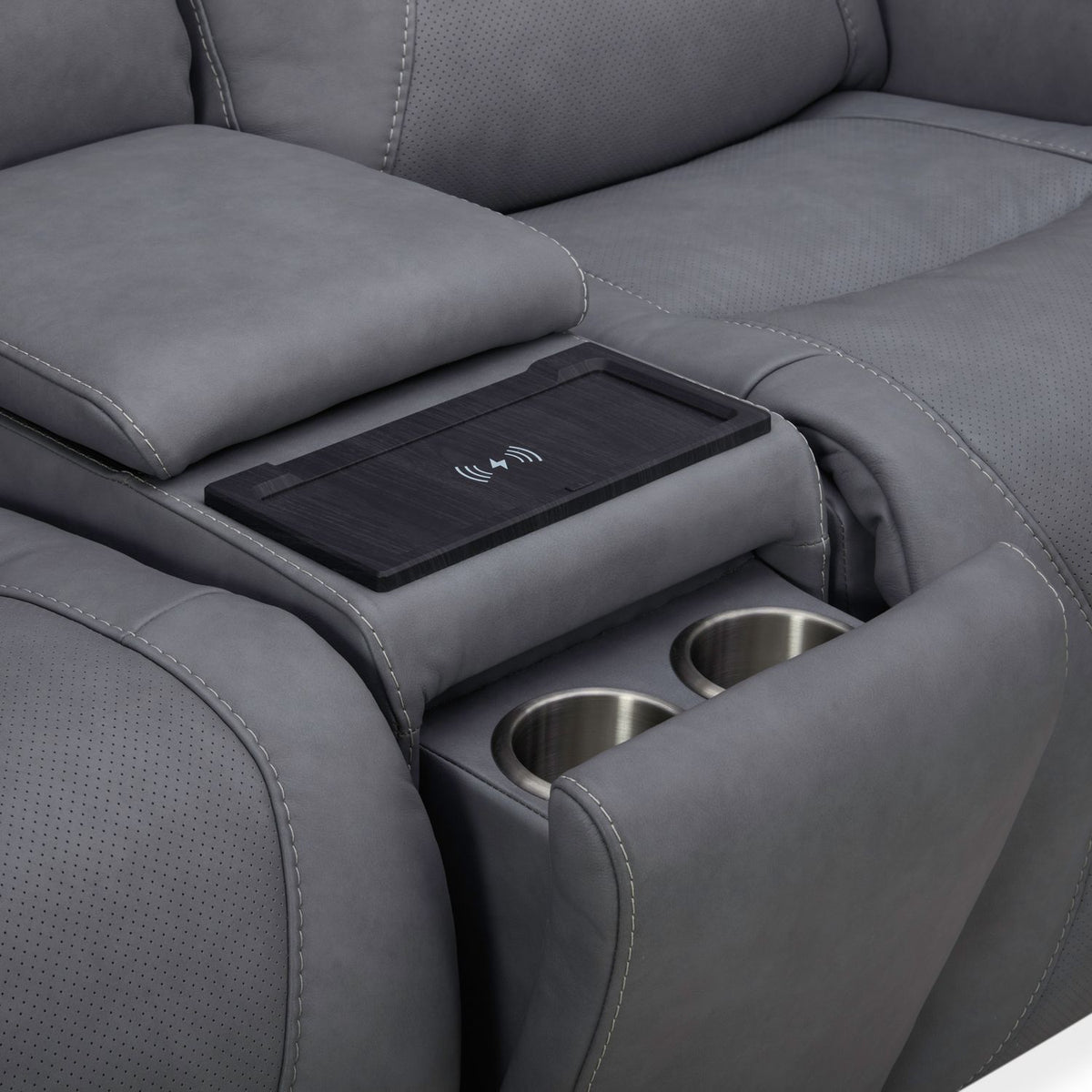 Chapman - Loveseat With Console P2 & ZG - Aline Blue Gray