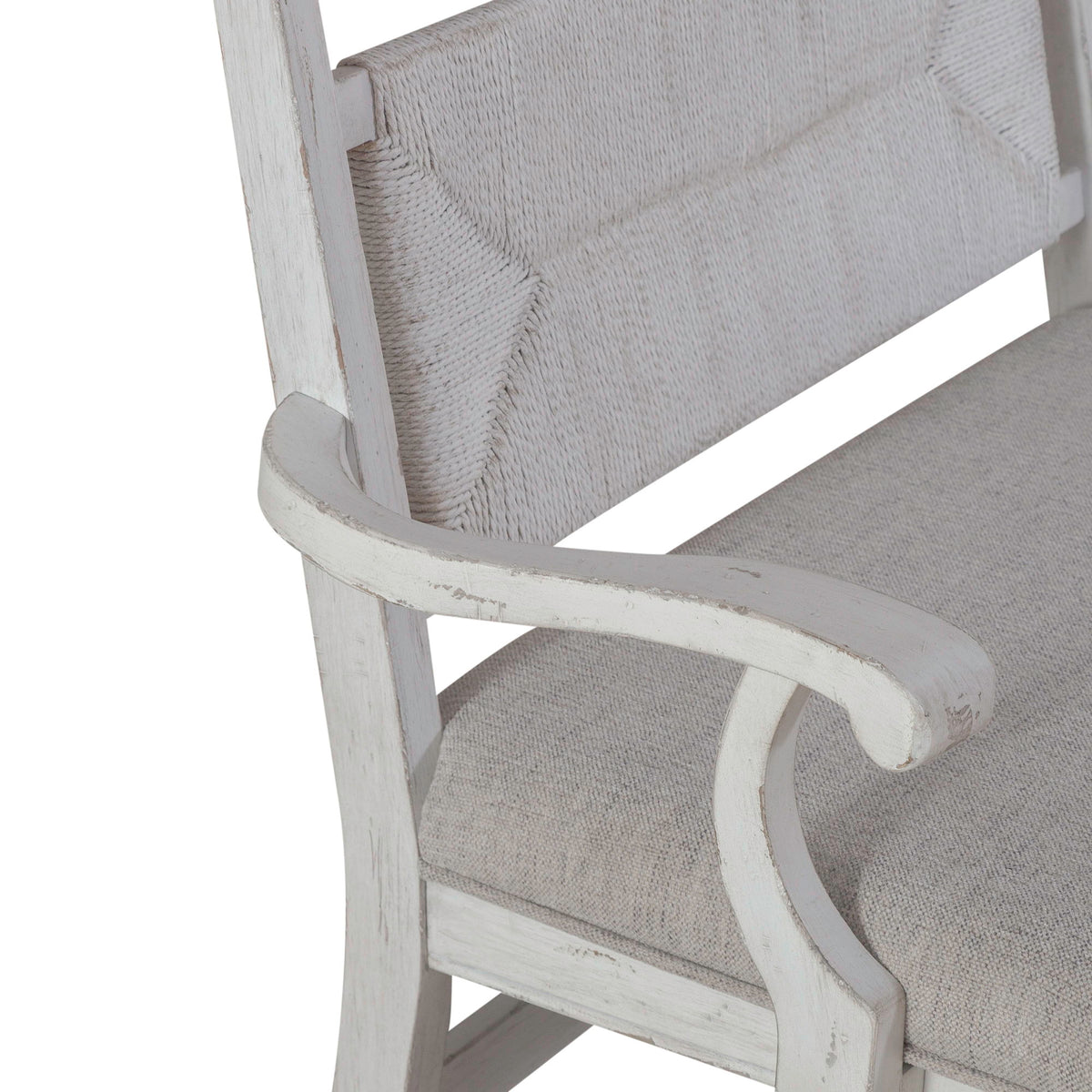 River Place - Panel Back Bench - Riverstone White & Tobacco