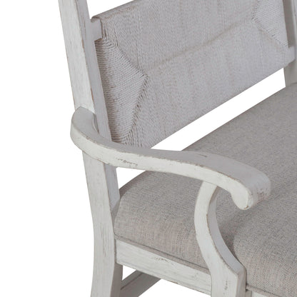 River Place - Panel Back Bench - Riverstone White & Tobacco