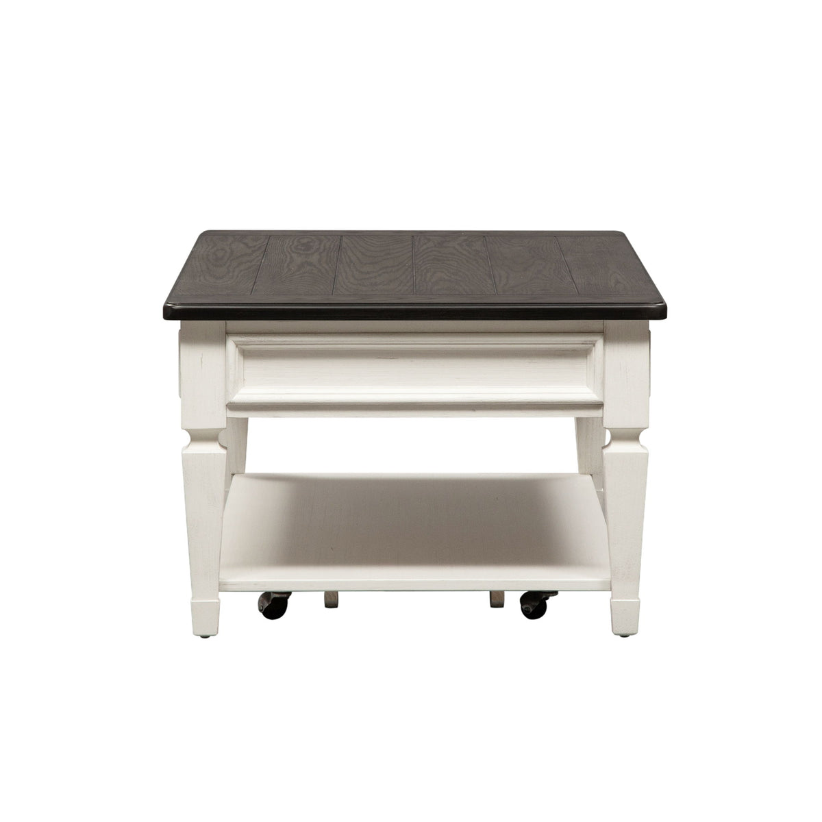 Allyson Park - Rectangular Cocktail Table - Wirebrushed White / Charcoal