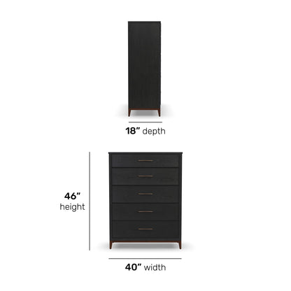 Waterfall - Drawer Chest - Black