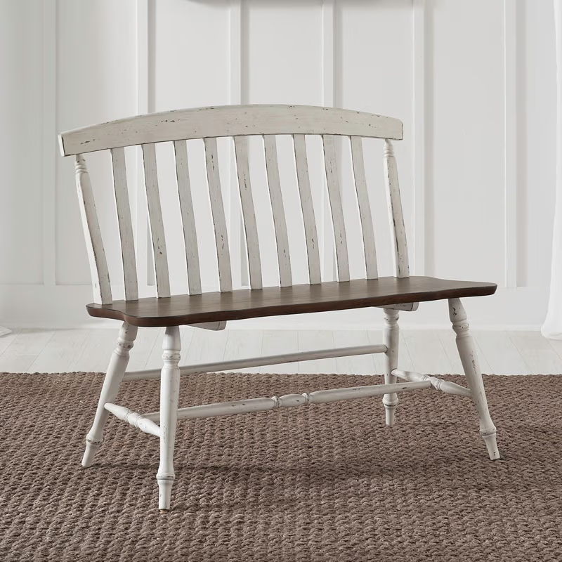 Al Fresco - Slat Back Bench - Graphite & Whitestone