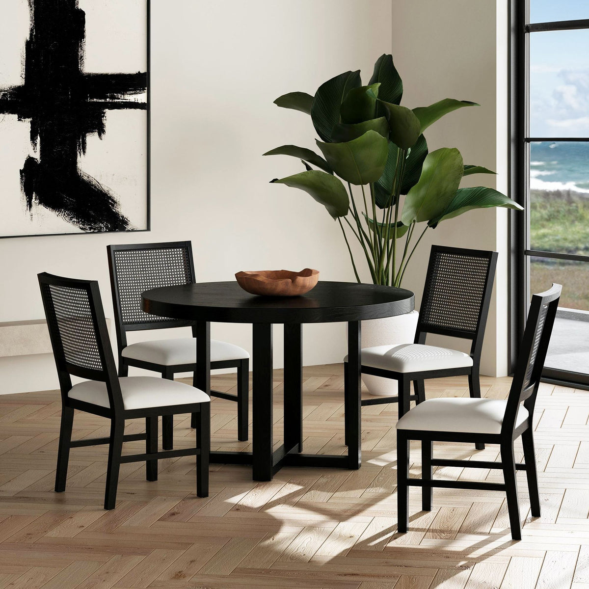 Bahama Breeze - 5 Piece Standard Height Dining Set (Table And Four Chairs) - Black