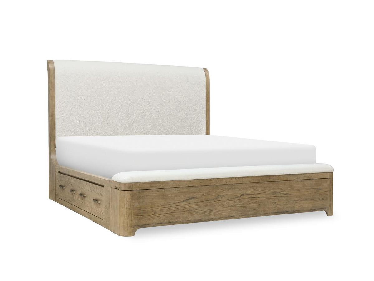 Flow - Complete Upholstered Sleigh Bed With Storage Footboard