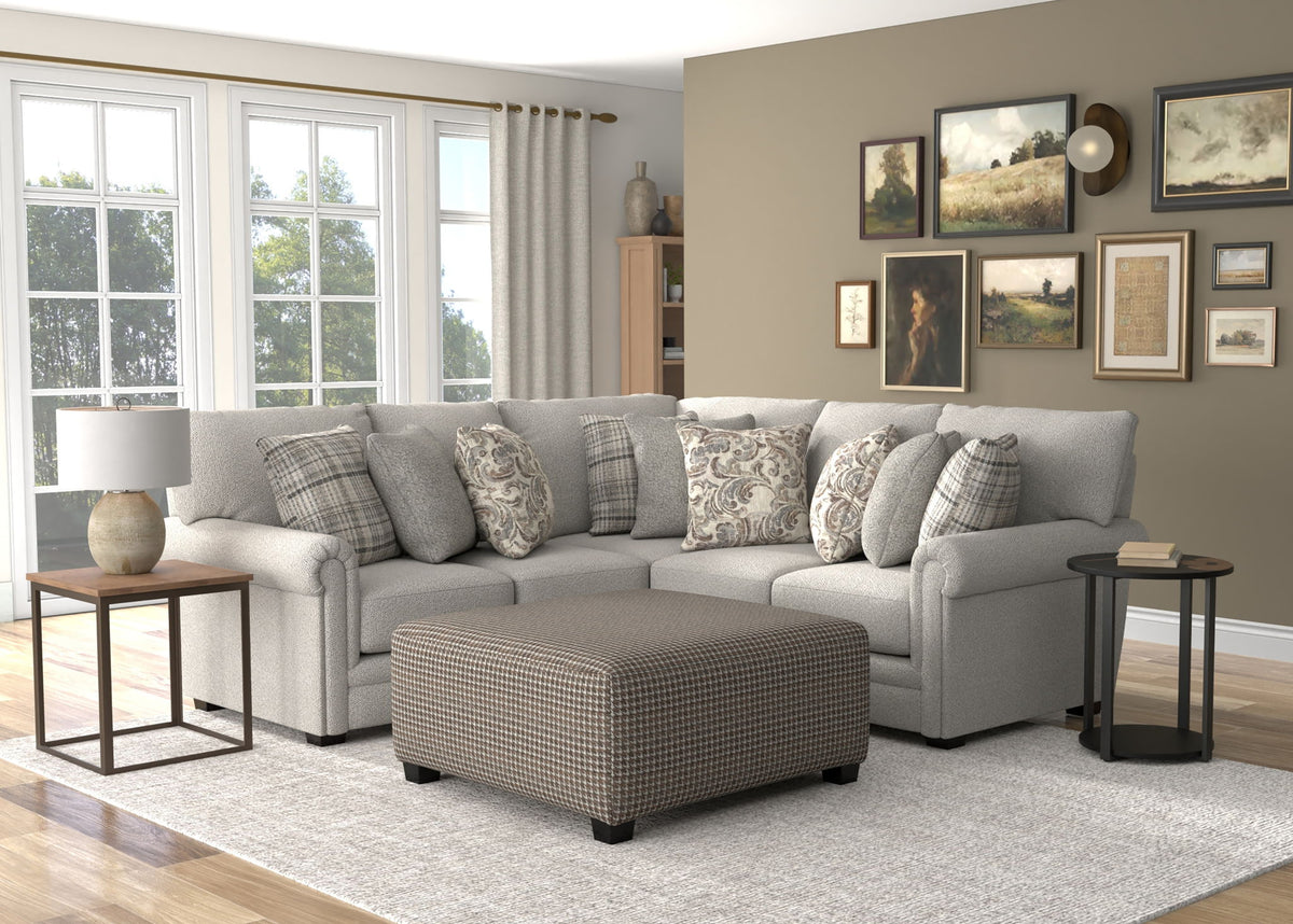 Livingston - Sectional With Comfort Coil Seating, 40" Cocktail Ottoman And Accent Pillows Included