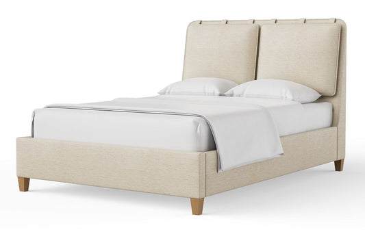 Pure Maple - King Upholstered Headboard - Pure White / Natural Maple