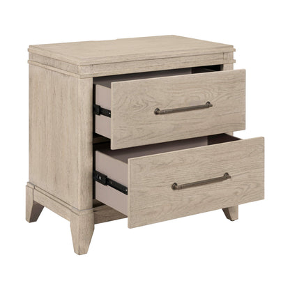 New Haven - Nightstand With Charging Station - Sanctuary White