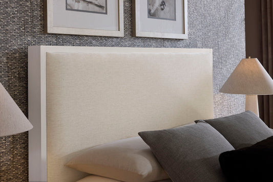 Lodge & Loft - Queen Upholstered Headboard - Ivory Cream / Soft White
