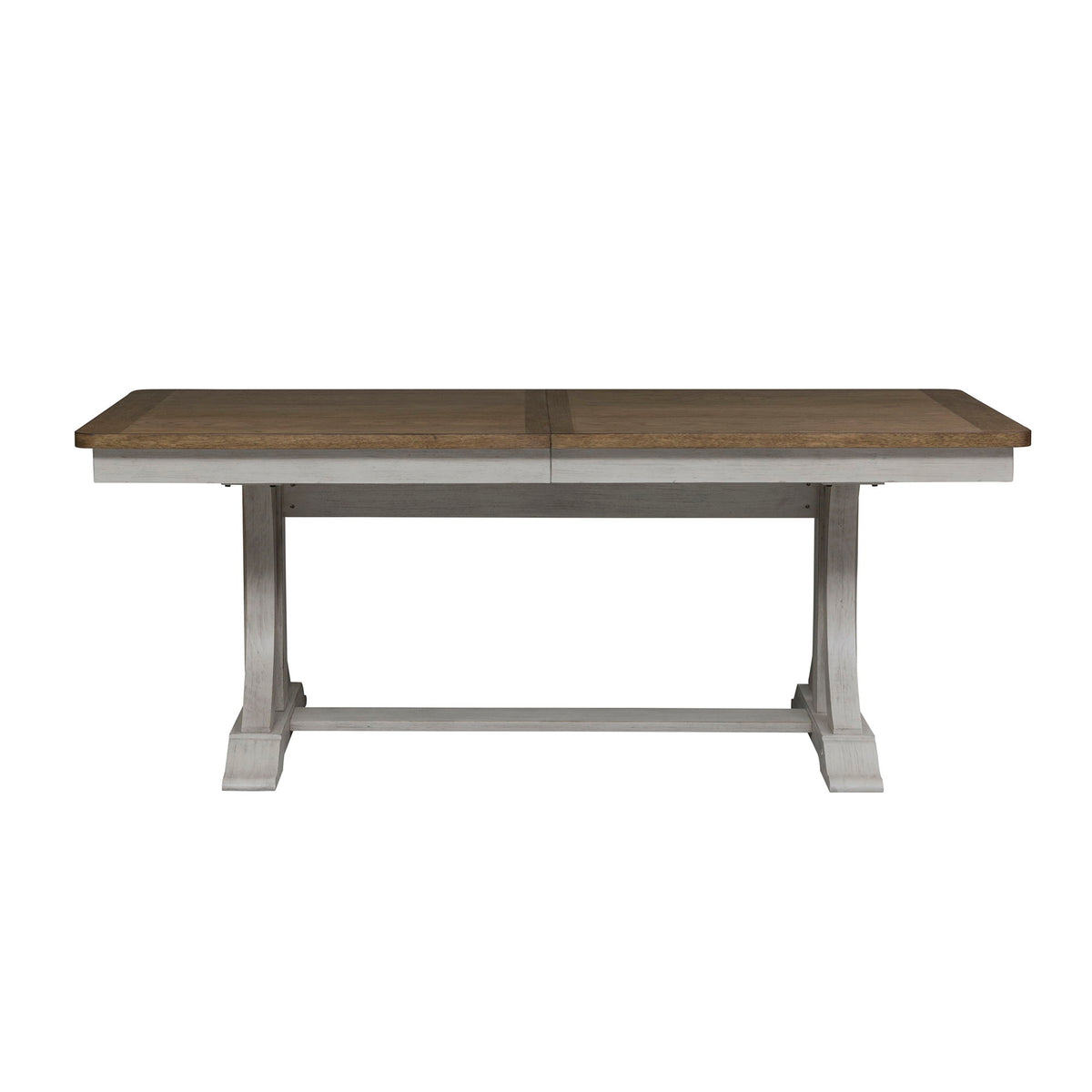 Farmhouse Reimagined - Trestle Table Base - Antique White / Chestnut Tops