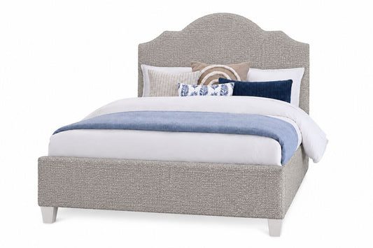 Tide & Timber - King Upholstered Headboard 6/6 - Ash Gray / Luxe Blue Oak