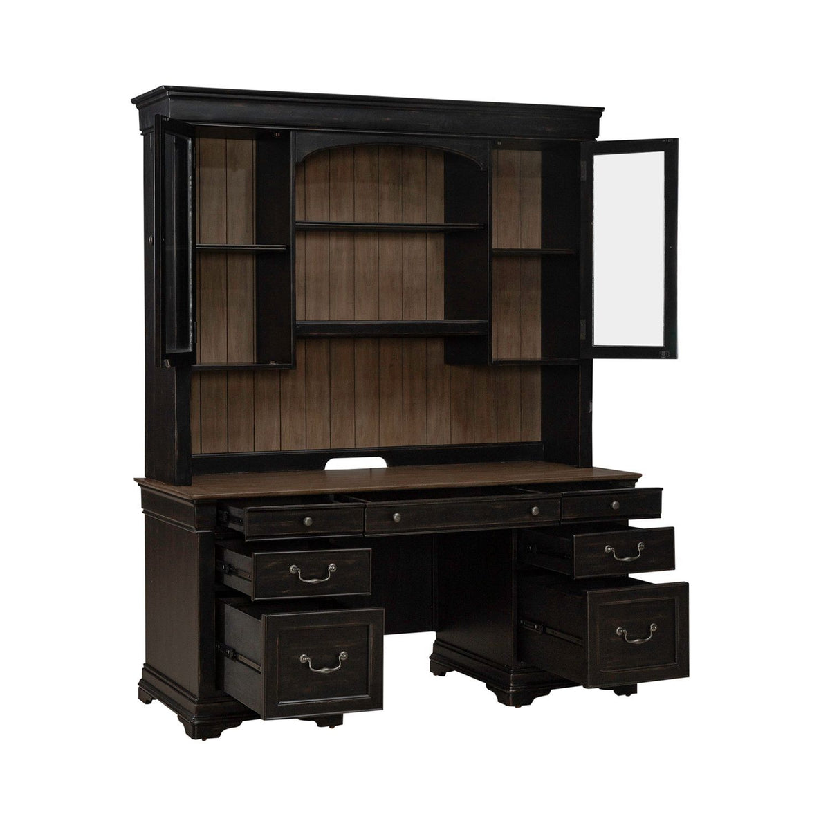 Meritage - Credenza & Hutch - Aged Charcoal