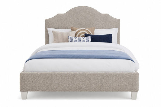 Tide & Timber - Full Upholstered Headboard 4/6 - Tan Antelope / Luxe Blue Oak