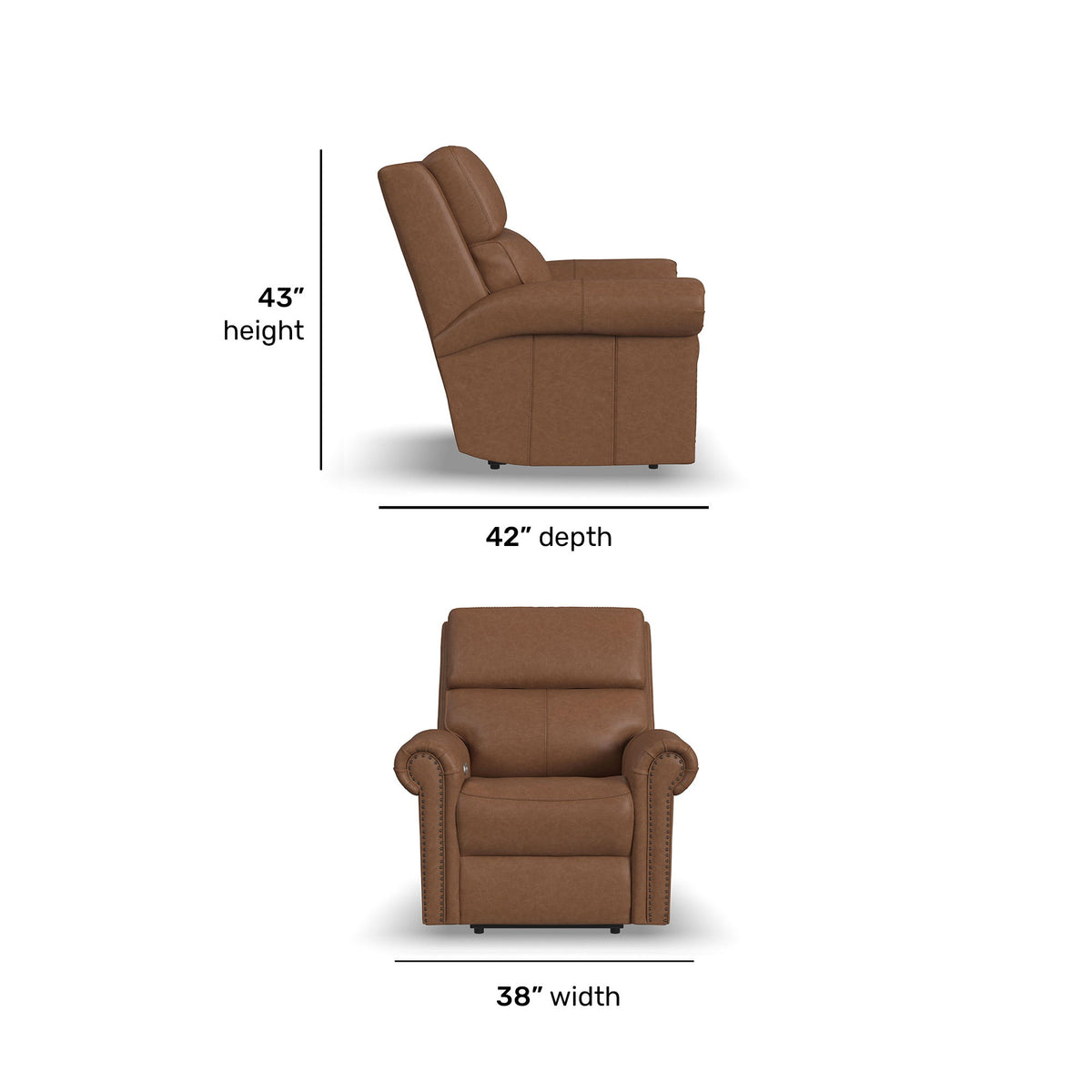 Bernard - Power Recliner With Power Headrest & Lumbar With Nailhed Trim