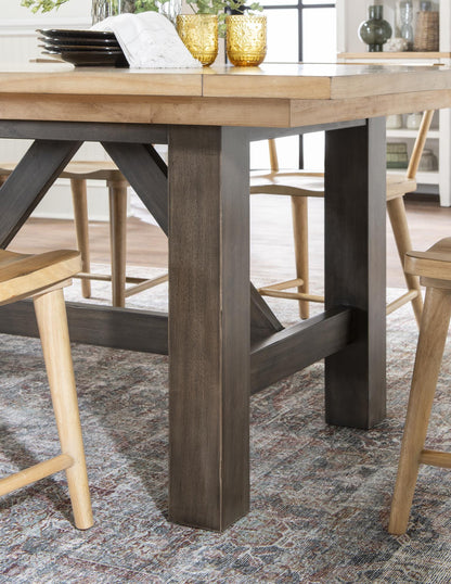 XXX's And OOO's - Trestle Dining Table - Amber And Cocoa