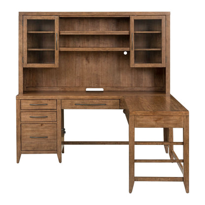 Shaker Lakes - Opt L Shaped Desk Set - Harvest Brown