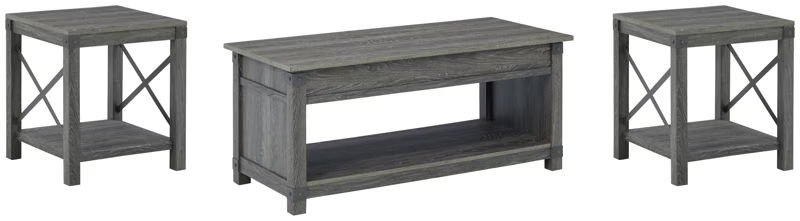 Freedan - 3 Pc. - Coffee Table, 2 End Tables - Grayish Brown