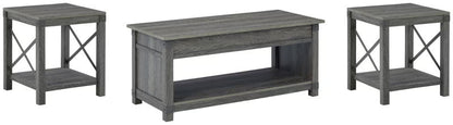 Freedan - 3 Pc. - Coffee Table, 2 End Tables - Grayish Brown