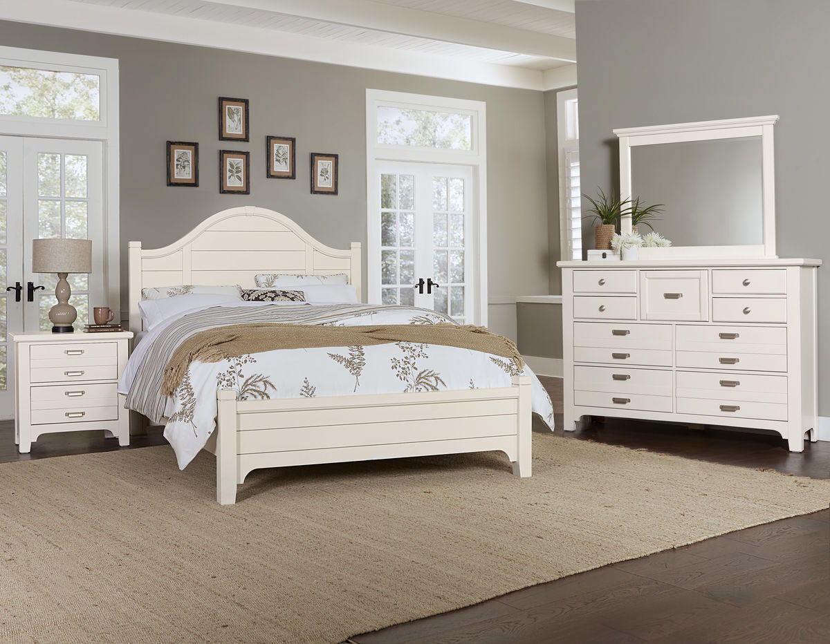 Bungalow - King Upholstered Headboard - Lattice / Soft White