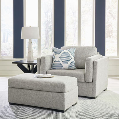 Evansley - 2 Pc. - Chair And A Half, Ottoman - Pewter
