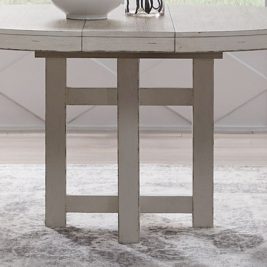 Backroads - Pedestal Table Base - Weathered White & Parchment