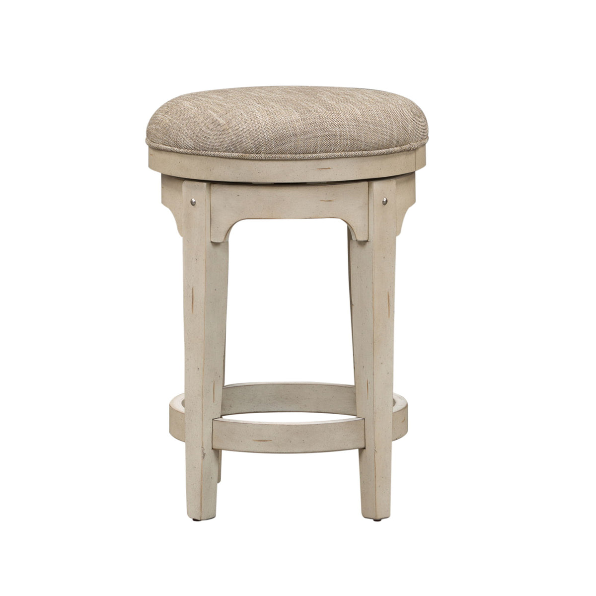 Morgan Creek - 4 Piece Console Set (1 Console 3 Stools) - Antique White / Wirebrushed Tobacco Accents