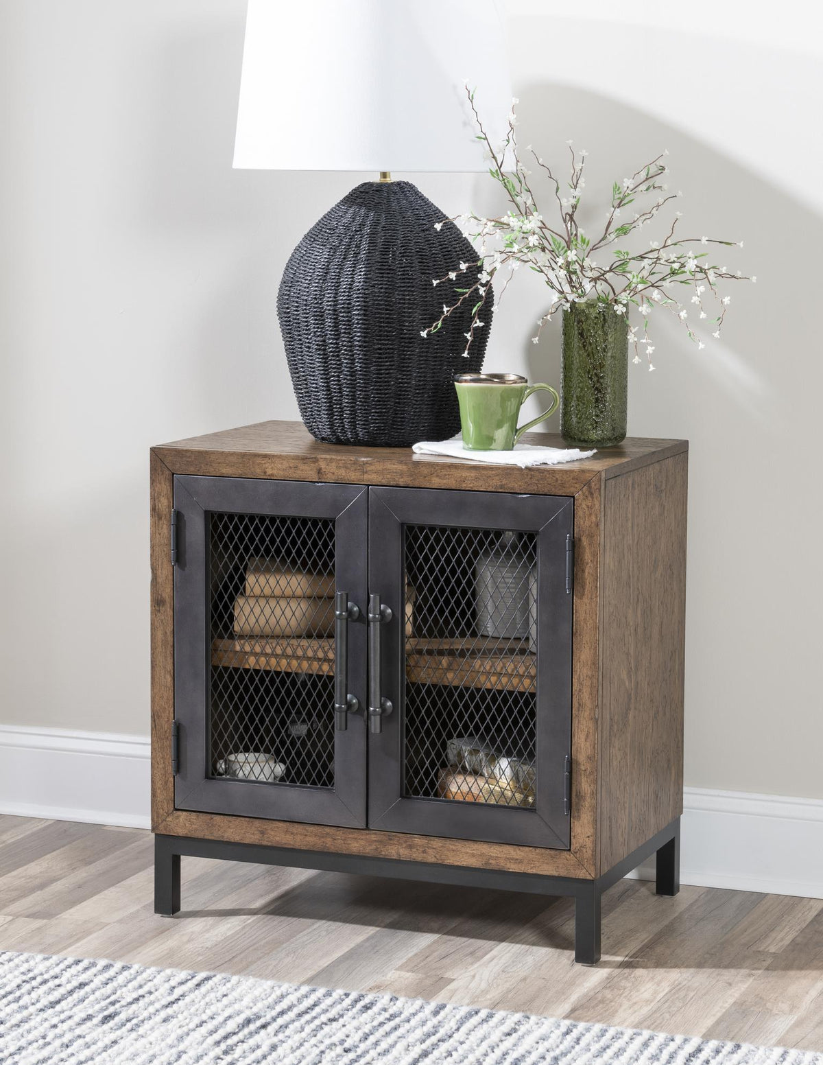 Artisan's Place - Door Nightstand - Vintage Pine Ironwood