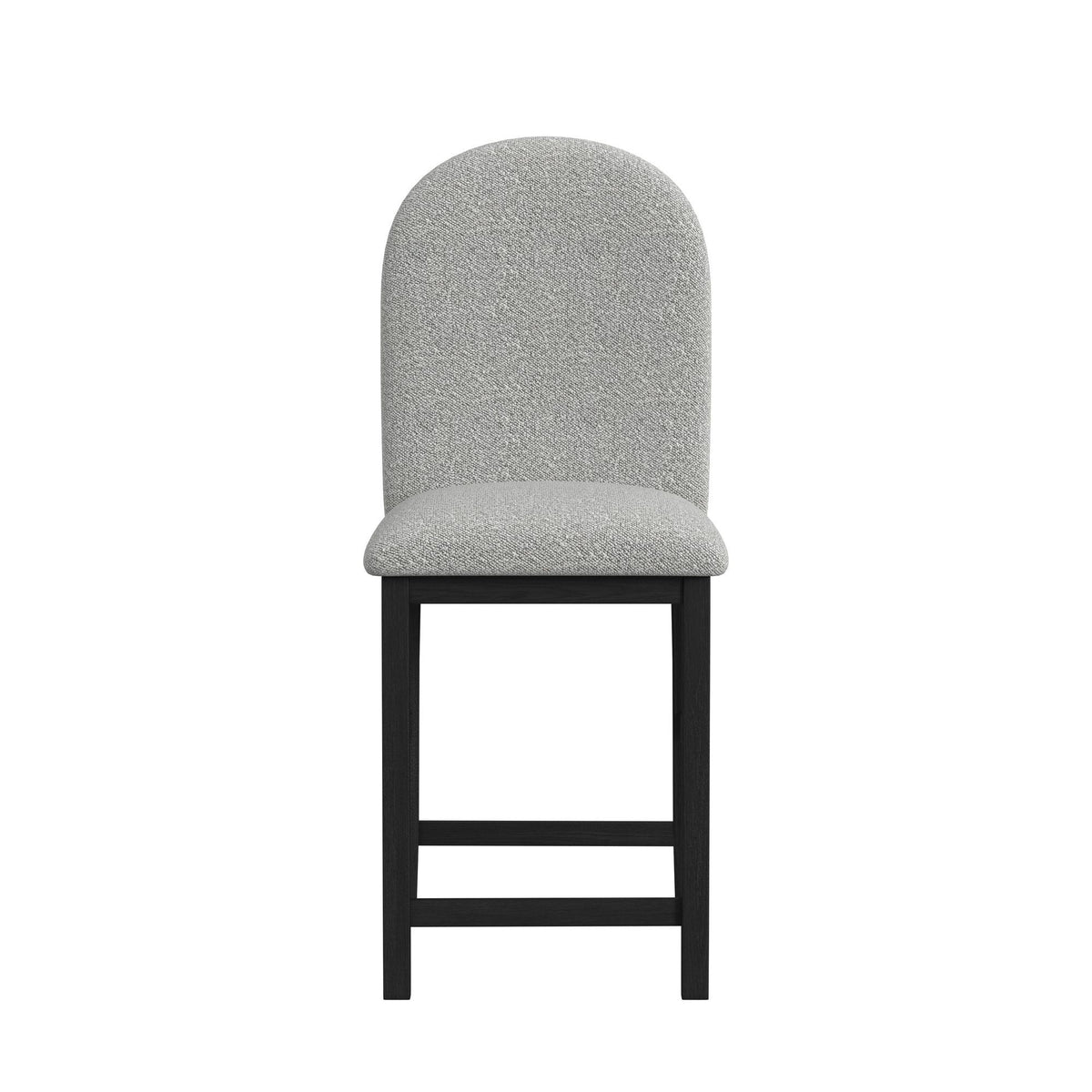 Portland - Round Back Barstool With Fabric (Set of 2) - Gray / Black